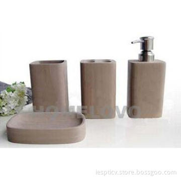 Classical Brown Soap Dish Plastic Bathroom Set shampoo disp